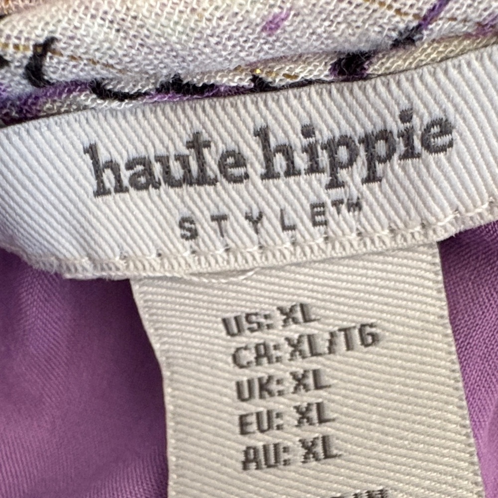 Haute Hippie Purple Floral Long Sleeve Dress - Picture 11 of 12